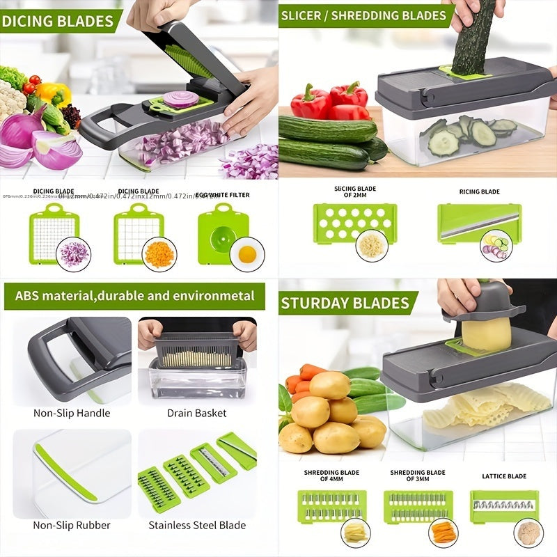 Original 16 in 1 Nicer Dicer Plus 16 Pieces Vegetable Cutter